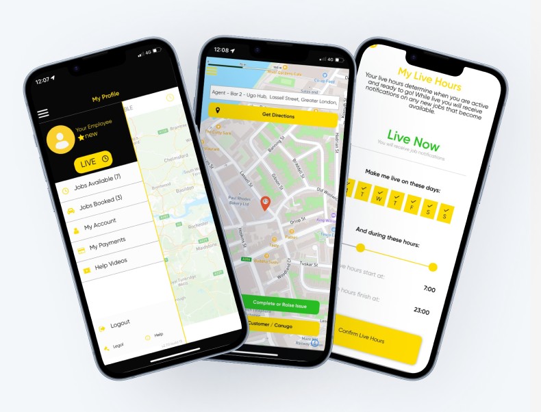 UgoHub mobile app screens